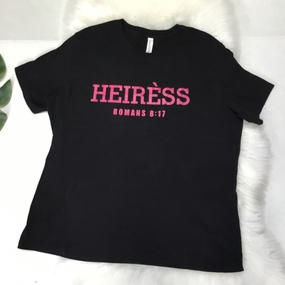 Heiress Romans 8:17 T-shirt Black & Hot Pink XL - Picture 2 of 7